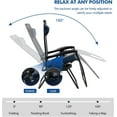 thumbnail image 4 of PRZL Folding Reclining Lounge Chair, Outdoor Zero Gravity Recliner W/Side Tray & Detachable Headrest Pillow, Heavy-Duty Steel Frame, Reclining Folding Chair for Poolside, Backyard (1, Navy), 4 of 10