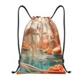thumbnail image 1 of Lsque Fantasy Underwater Jellyfish Print Drawstring Backpack Bag Sport Gym Sackpack Cinch Bags Drawstring Bags Draw String Sport Bag-Medium, 1 of 6
