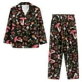 thumbnail image 3 of Renewold Sleepwear Pj Tops & Pants Matching Set of 2 Aesthetic Mushroom Butterfly Nightgown Pajamas for Women Warmth Leisure Sleep Button Down Pajama Shirt Size 4XL, 3 of 6