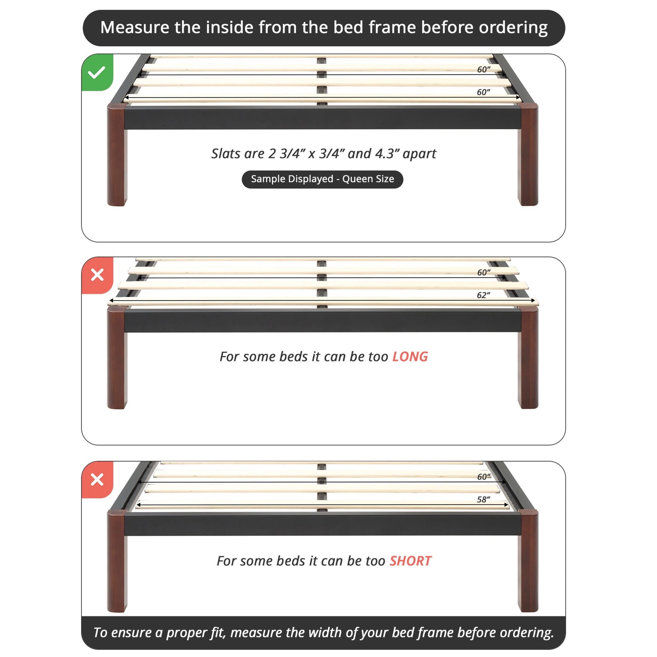 Hercules Xtreme Heavy-Duty Solid Bed Wood Slats | Durable Bed Slats for Mattress Support | Sturdy Bed Support Slats | Bunkie Board Replacement, Easy Assembly, & No Box Spring Needed | Euro Twin