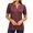 Wine red, variant on Short Sleeve V-neck Women Button Henley Blouse Tops Summer Pleated Casual Blouse Shirt