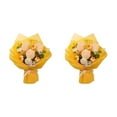 thumbnail image 1 of maskred Specially Designed Flower Shape For Gifting Eternal Flowers Same Color Packaging Paper Is Full Of And Aesthetics Yellow yarn bouquet 2Set, 1 of 6