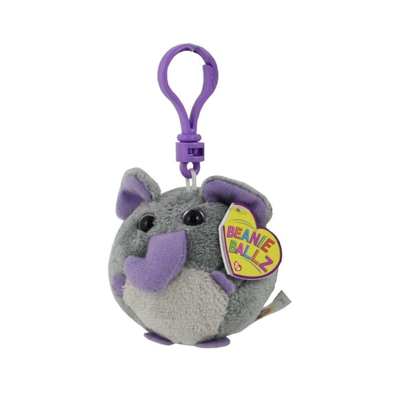Ty Beanie Ballz (Plastic Key Clip) - Thunder the Elephant  - Stuffed Animal