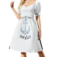 thumbnail image 3 of Vestido de manga corta con estampado óptico y líneas negras (negro/blanco) Falda de verano para mujer Vestidos de moda para mujer Vestido, 3 of 7