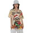 thumbnail image 4 of Merry Christmas Santa Sphynx Scarf Twinkling Lights Xmas Holiday Hawaiian Shirt Breathable Summer Unisex Merch Cat Lover Kitten Owner Gifts Idea - 00022, 4 of 6