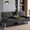 Dark Grey03, variant on Gewnee 65.3"Convertible Futon Sleeper Sofa,PU Foldable Sleeper Couch with Adjustable Backrest,Sofa Bed with Cup Holders & Storage Bag for Small Apartments & Office,Black