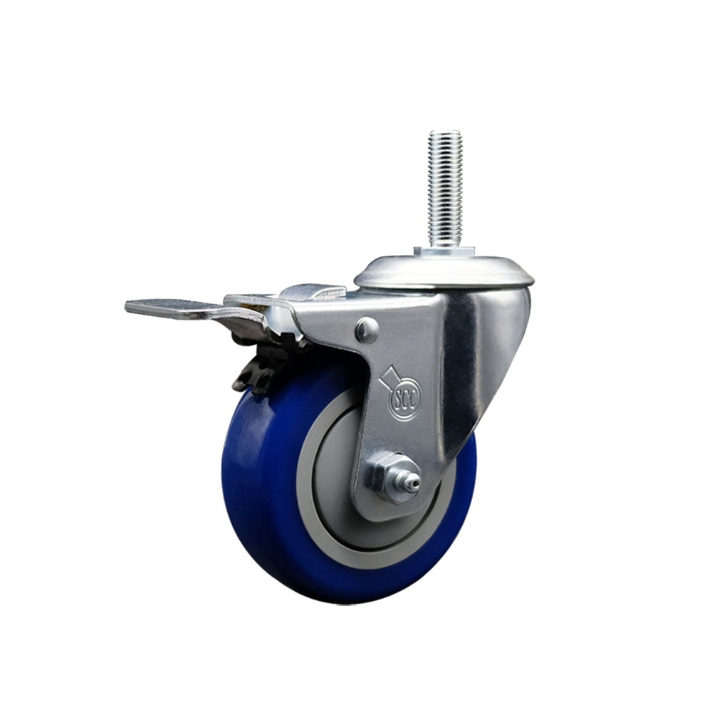 Polyurethane Swivel Threaded Stem Caster w/4