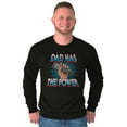 thumbnail image 4 of Dad Has the Power TV Remote Humor Men's Big & Tall Long Sleeve Graphic Tee Brisco Brands 2X, 4 of 5