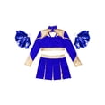 thumbnail image 4 of TiaoBug Kids Girls Cheerleading Outfits Cheer Print Crop Top with Pleated Skirt Blue 6, 4 of 5