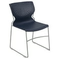 thumbnail image 2 of Emma + Oliver Home and Office Navy Full Back Stack Chair with Gray Frame - Guest Chair, 2 of 14