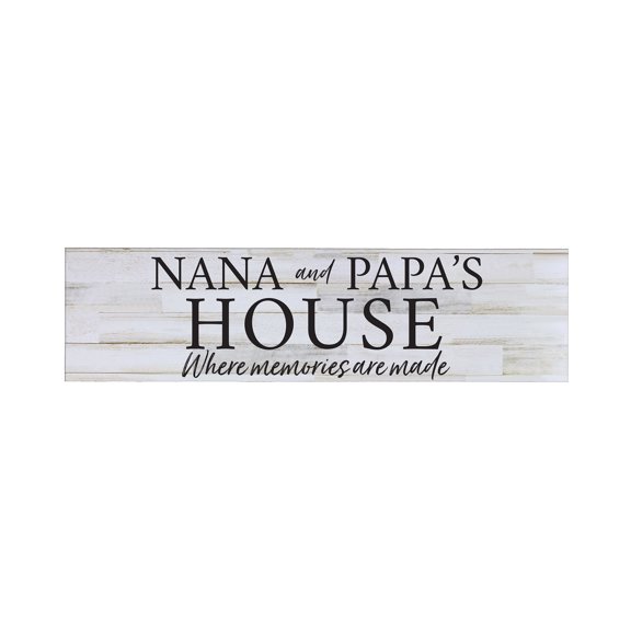 LifeSong Milestones Inspirational Wooden Wall Plaque 6x22.5 - Nana House Where (White Distressed)