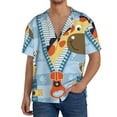 thumbnail image 3 of Gaeub Giraffe Come Out From Zipper Men's Lapel Short Sleeve Shirt, Relaxed Fit Shirt, Soft and Breathable for Outdoors Party Travel - Small, 3 of 7