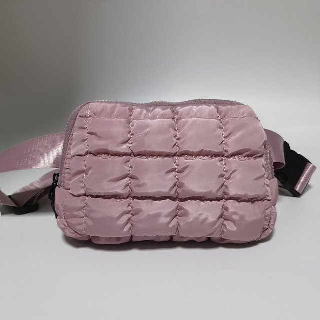 Riñonera de plumas para otoño e invierno, bolso de mensajero a cuadros, mochila pequeña deportiva de moda para hombres y mujeres, bolso de pecho para correr y montar