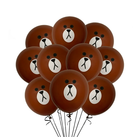 Bear Balloons Bundle 12 Count Standard Size 12" Latex Teddy Bear Cute Party Decoration Ideas Animal