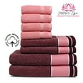 thumbnail image 1 of Superior 100% Cotton Set of 8 Bath Towel Set Pink, Nature's Spa Towels, 1 of 7