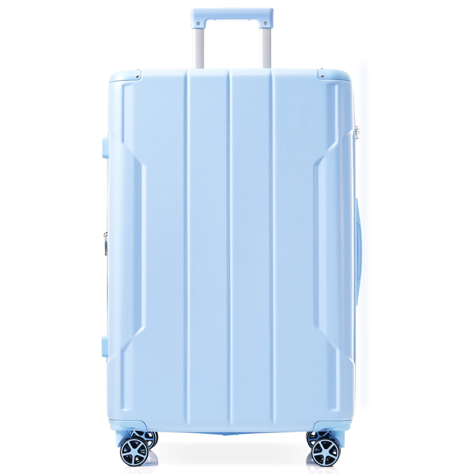 Hardshell Luggage, Lightweight Durable ABS Suitcases with Double Wheels, Expandable 24 Inch Checked Travel Luggage (Skyblue)