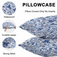 thumbnail image 4 of Boho Blue Floral Outdoor Pillow Covers 20x12 Inch Lumbar Pillow Covers Set of 2 Waterproof Decorative Throw Pillow Cases Farmhouse Botanical Vintage Paisley Flower Cushion Covers for Patio Furniture, 4 of 8