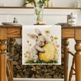 thumbnail image 6 of Sm:)e Happy Easter Table Runner Bunny Eggs Floral Spring Holiday Farmhouse Kitchen Indoor Outdoor Decoration 13 x 72 Inch, 6 of 6
