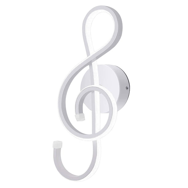 Bsvklp Lámpara Pared Con Nota Musical LED Nocturna en Espiral para Cabecera (luz Cálida) (blanco)