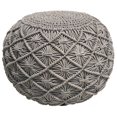 thumbnail image 1 of Hand-Knotted Macrame Pouf Ottoman 20 Inch Round, 1 of 7