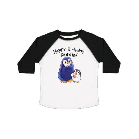 

Inktastic Happy Birthday Auntie!- Cute Penguins Gift Toddler Boy or Toddler Girl T-Shirt