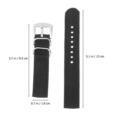 20MM Canvas Watchstrap Waterproof Watch Strap Fashion Stitching Watch Band Replacement Wristband Bracelet Strap Black