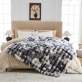 thumbnail image 4 of GEMBED Faux Fur Throw Blanket for Couch Fuzzy Soft Plush Thick Bubble Blanket for Living Room, 50x60 inches, Tie Dye Gray, 4 of 6