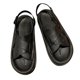 thumbnail image 4 of Sandalias con tiras cruzadas para mujer Punta abierta Correa en el tobillo de gran comodidad Sandalia plana antideslizante con suela gruesa para playa Negro 38-39, 4 of 8
