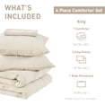 thumbnail image 4 of Regency Heights King Size Comforter Sets, Neutral striped woven Bedding Comforter Set for All Seasons with a body pillowcase, 4-Piece, 4 of 9