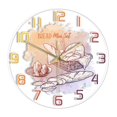 thumbnail image 1 of Reloj de pared transparente, tema de pan francés, reloj de acrílico mudo de color Afortunado Sencillez, 1 of 4