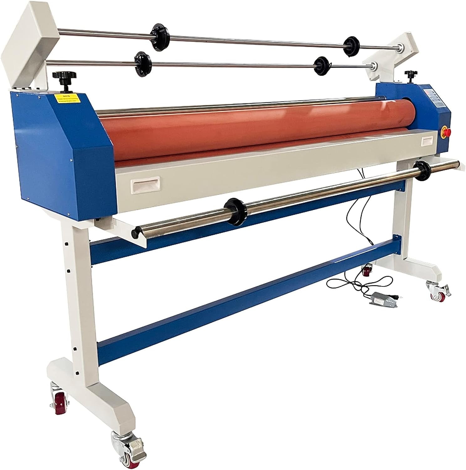 EQCOTWEA 51" Semi-auto Cold Laminating Machine Cold Roll Laminator Rubber Roller Office Photo Laminating