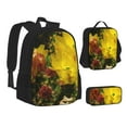 thumbnail image 2 of Naloa Cactus Flowers Print Large Capacity Backpack Lunch Bag Pencil Case Combination 3 Piece Set for Student, 2 of 8