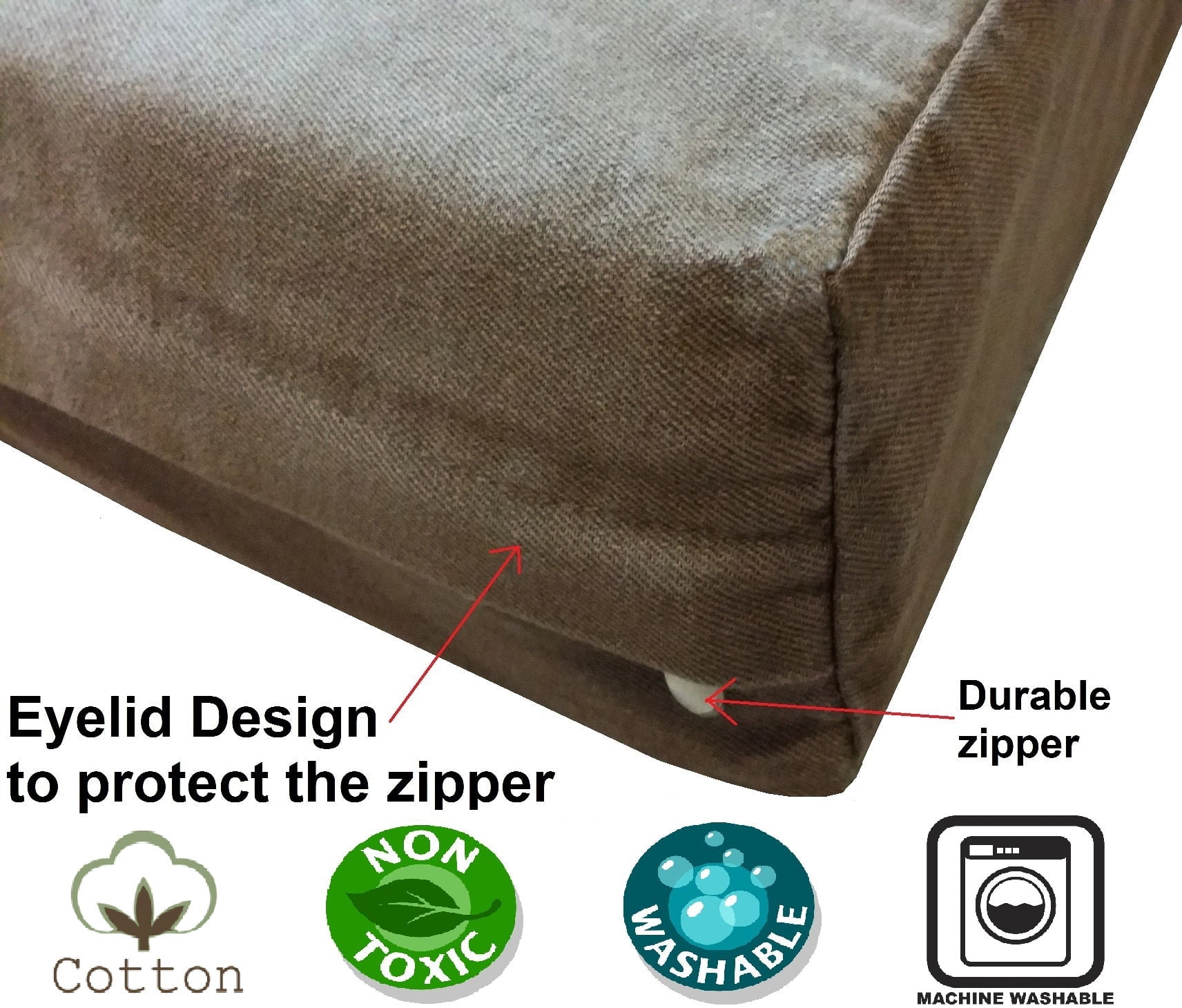 Dogbed4less Orthopedic Memory Foam Jumbo Dog Bed with Washable Denim Cover, Waterproof Liner