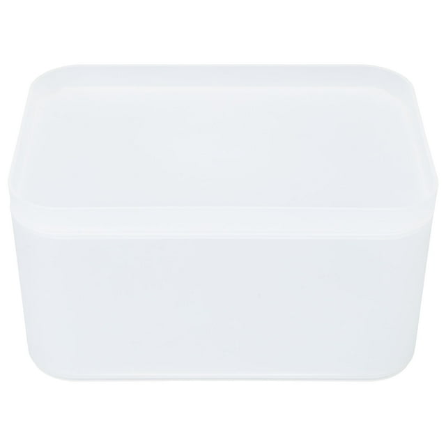 Panier de Rangement en Plastique, Boîte de Rangement de Bureau Empilable à Grande Capacité avec Couvercle pour Salle de Bain