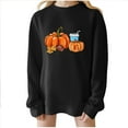 thumbnail image 2 of Sakmal Pumpkin Sweatshirts for Women Oversized Thanksgiving Black Fall Sweatshirts Comfy Long Sleeve Shirts, 2 of 5