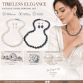 thumbnail image 3 of YAMI 925 Sterling Silver Freshwater Pearl Jewelry Set for Women, 7-8mm White Pearl Necklace, Bracelet and Earrings Set, 3 of 12