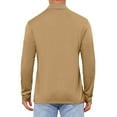 thumbnail image 3 of INSPIRE CHIC Men's Contrast Button Collared Pocket Long Sleeves Golf Polo T-Shirts 2XL Khaki, 3 of 6