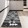 thumbnail image 4 of Black and White Geometric Boho Pattern Kitchen Rug Mat,Kitchen Runner Rugs Non Skid Washable,Decorative Kitchen Floor Mats for Kitchen,Sink,Laundry,17"X47", 4 of 5