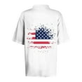thumbnail image 4 of KDDYLITQ 4th of July Polo Shirts For Women American Flag Star Stripes Breathable V Neck Shirts Independence Day Short Sleeve Collared Patriotic Shirts White M, 4 of 4