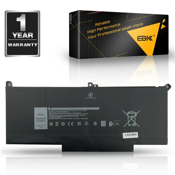 EBK F3YGT Battery Replacement for Dell Latitude 12 7000 7280 7290/13 7000 7380 7390/14 7000 7480 7490 Series DM3WC 0DM3WC 2X39G 7.6V 60Wh 4-Cell