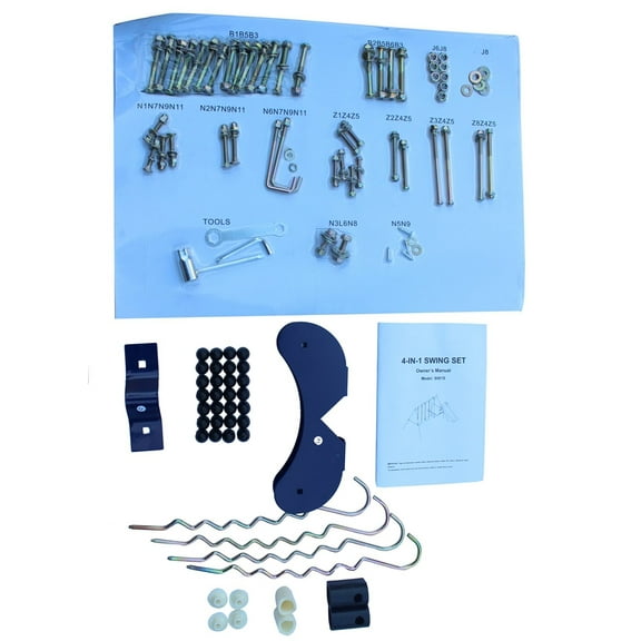 Outdoor Swing Sets A-Frame Metal Swing Set w/ Slide (Blue, Green, Orange),Swing Sets