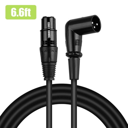 Female Xlr Right Angle - XLR Cable,TSV Right Angle XLR Female to XLR Male Balanced 3 PIN Microphone Cable, Black