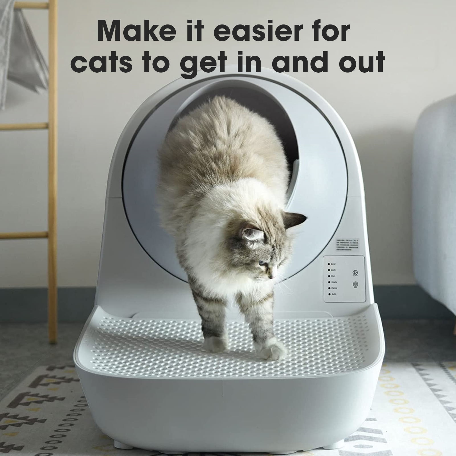 CATLINK Ramp Grey, Compatible with All CATLINK Self Cleaning Cat Litter Box, Easy Entry for Elder Cats, Kitten and Cats with Limited Mobility