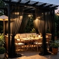 thumbnail image 5 of Outdoor Mesh Sheer Curtain Panel Sun Block Light Filter Privacy Fabric Drape for Patio Gazebo Porch Indoor Window, 5 of 7