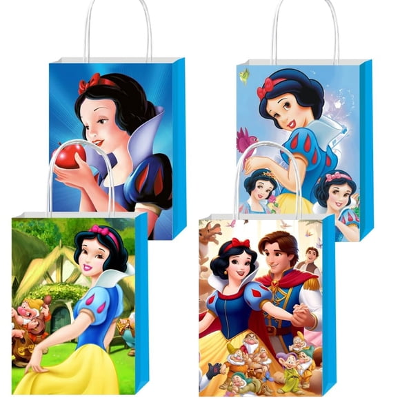 Bolsas de regalo CICICO White of Snow con asas, 12 unidades, para fiestas infantiles
