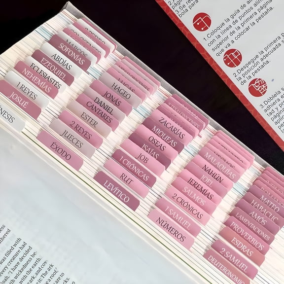 CCOCC Spanish Laminated Bible Tabs, Reposition Large Print Stickers, Easy to Read and Apply Bible Tabs, Bible Tabs Large Print