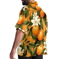 thumbnail image 3 of Tangerine Men's Poplin Shirt, Casual Short Sleeve Printed Button Down Summer Beach Unisex Shirts, 3 of 6