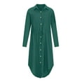 thumbnail image 4 of Fznquz Dresses for Women Plus Size Linen Long Maxi Shirt Dress Green Button Down Trendy Casual Dresses Women L, 4 of 8