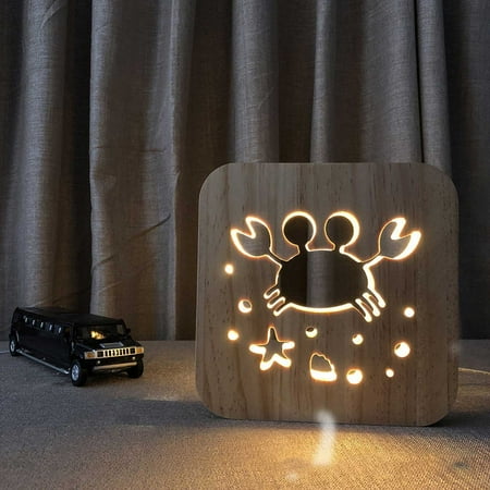 

Wood 3D Three-dimensional Night Light Animal Decoration Atmosphere Gift Light