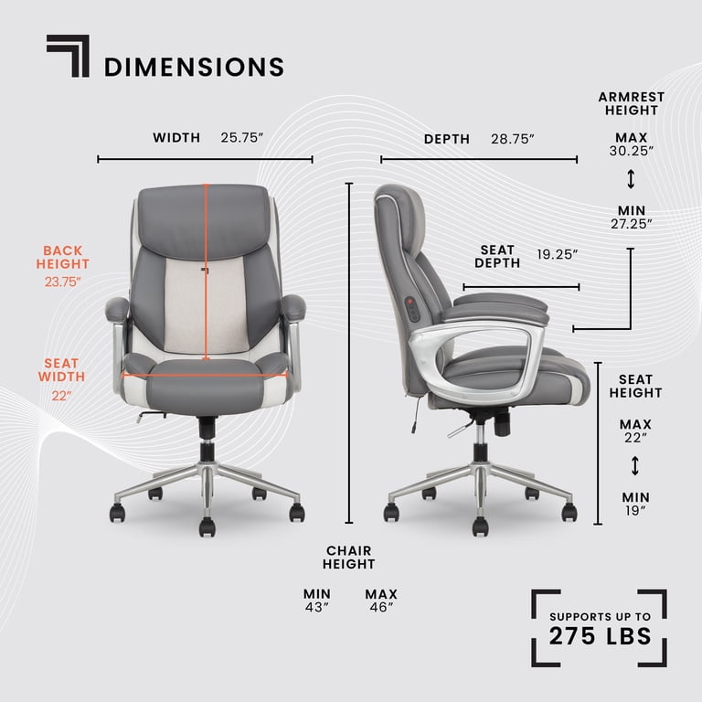 Sharper Image S-120 Massage Office Chair, Gray photo 4